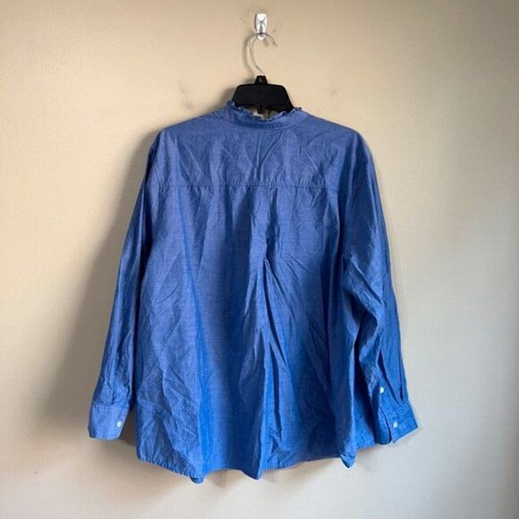 Signature Collection 1X long sleeve blue blouse - Picture 6 of 6